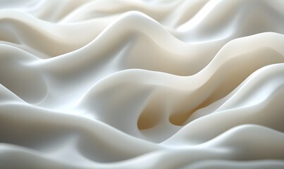 Obraz premium A cascading effect of cream-like texture, flowing smoothly and creating rich curves and delicate ripples
