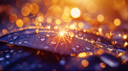 Golden morning dew: Cool desktop wallpaper background showcasing scattered light points and ethereal prismatic glow