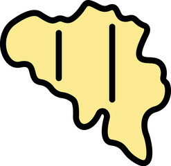 Belgian flag painted on a wall, dripping, with black and yellow colors