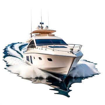 Motorboat or yacht, yachting sport logol , isolated on white background