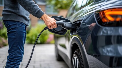 Obraz premium Electric Vehicle Charging for Emission Reduction