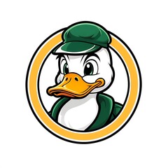 Obraz premium Duck mascot logo background , isolated on white background