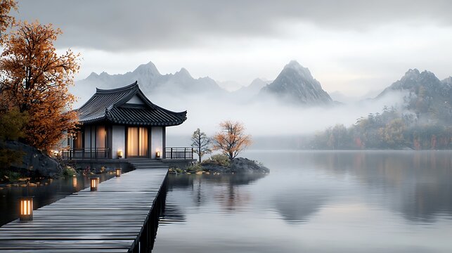 A peaceful retreat with a focus on emotional well-being, where individuals attend workshops on stress management, meditation, and healthy lifestyle choices for long-term wellness. Ultra-Realistic, 