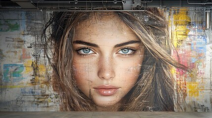 A public art installation by multiple artists of diverse backgrounds, showcasing different cultural expressions and emphasizing authentic representation and inclusivity in contemporary art. 