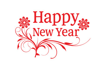 Happy new year typography design
