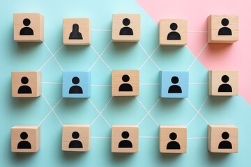 Flat Lay Interlinked Staff Collaboration Human Resources Management