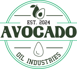 Avocado product vector design template or avocado vintage, good for oil industries, oil product, avocado fruit, avocado farm