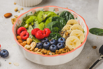 Smoothie bowl with granola and berries