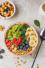 Smoothie bowl with granola and berries