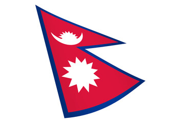 Nepal waving flag graphic with clipping path