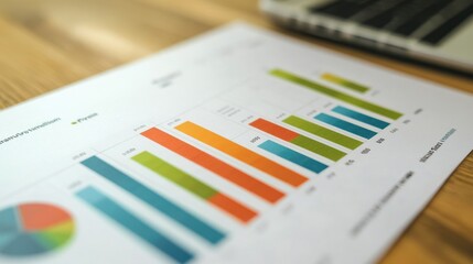 Professional design company profit and loss business bars document paper graph background wallpaper AI generated image