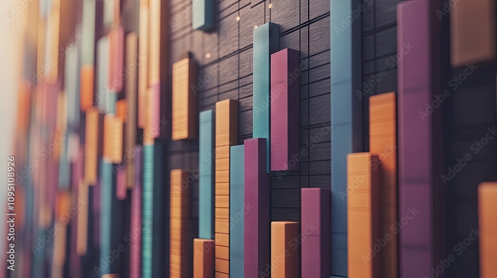 Aufkleber abstract colorful bars on a dark background creating an artistic representation of data visualizatio