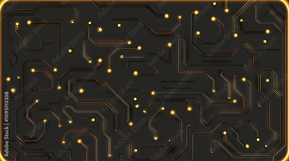 Poster abstract high-tech circuit board background with glowing lights, futuristic design elements, intrica