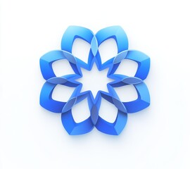 Intricate blue flower design graphic art modern aesthetic clean background digital creation visual harmony for art lovers