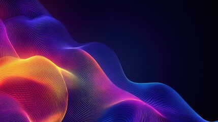 Obraz premium Abstract Waves of Colorful Light in Motion with Smooth Gradients and Flowing Curves for a Modern Digital Background or Graphic Design
