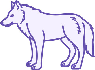Colored Wolf Icon. Vector Illustration. Large Predatory Mammal. Symbol of Devotion and Fearlessness. Animal Concept