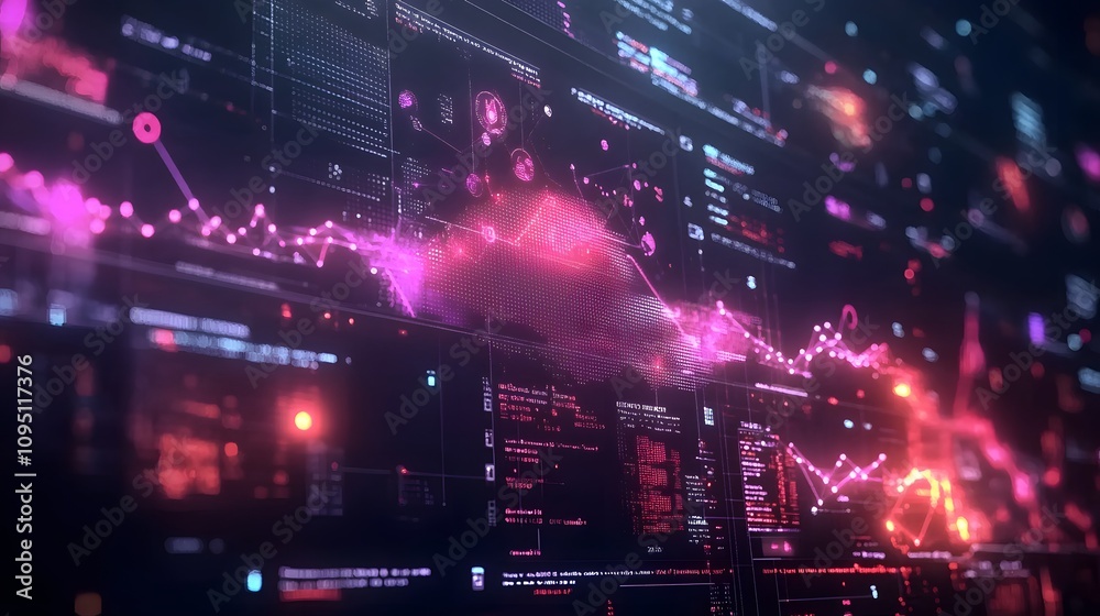 Poster A collaborative workspace featuring IoT-enabled team dashboards showing 3D glowing resource management visuals and 2D feedback tools. 4k resolution, Cinematic Scene