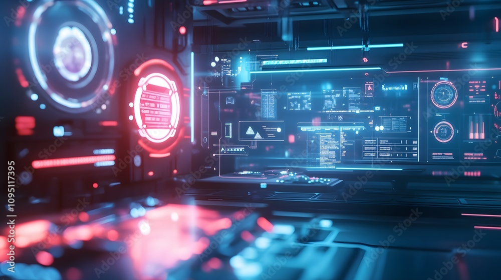 Poster A collaborative workspace showcasing IoT-enabled productivity hubs with 3D glowing task allocation dashboards and 2D live updates. 4k resolution, Cinematic Scene