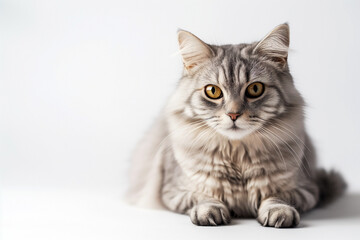 Kanaani cat look at camera on white background