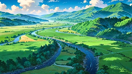 Natural Landscape Anime Style: Breathtaking Designs & Scenic Art