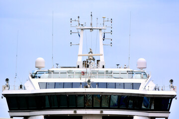 Naklejka premium The FRIDTJOF NANSEN cruise ship in the tourist port of Ushuaia
