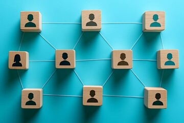 Interconnected Personnel Network Teamwork & Collaboration Concept