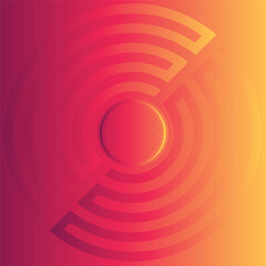 Red orange background with yellow circles Modern futuristic background. Can be use for landing page, book covers headers, presentations, and wallpaper backgrounds