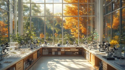 Laboratory with Autumn View
