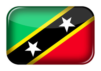Saint Kitts and Nevis web icon rectangle button with clipping path