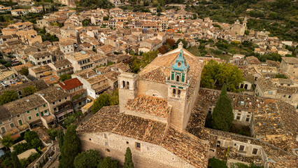 The church tower of Valldemossa Charterhouse, Mallorca, Spain.