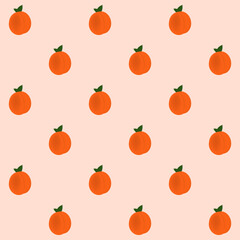 Seamless pattern with peach. Vector illustration.