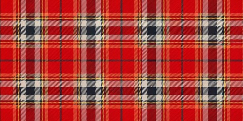 Tartan Plaid Pattern Checkered Fabric Texture Print in Bright Red Background with Dark Red Stripes for Fashion and Textile Design Projects