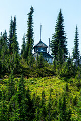 Fire lookout in the mountains