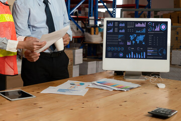 Business data dashboard provide business intelligence analytic for marketing strategy planning snugly with big data set to analyze customer demands and foreseeing business future