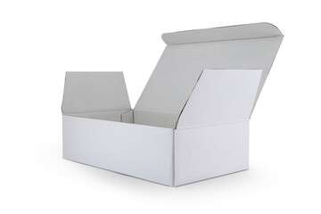 White cardboard box isolated on a White background