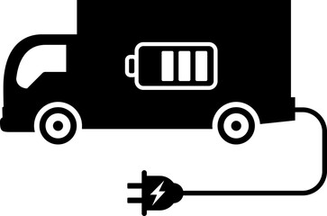 Electric car icon. Electric car with plug charging. EV car. Eco-friendly car. Hybrid and electric vehicles charging point