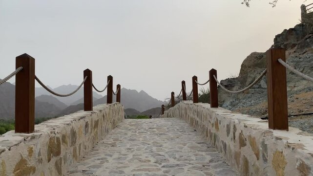 Young Man Visit Historical Place In Dubai (United Arab Emirates) Hatta Village 