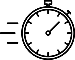 Shortest time stopwatch icon black and white.
