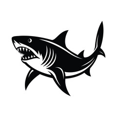 Shark Silhouette Vector Illustration Art for Ocean and Marine Design