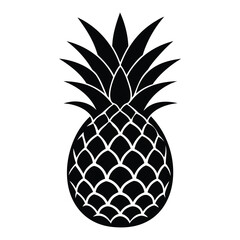 Obraz premium Pineapple Silhouette Vector Illustration for Tropical Art