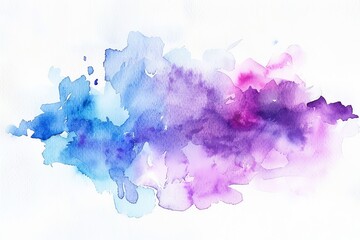 Obraz premium A vibrant watercolor splash blending hues of blue and purple, perfect for artistic backgrounds and creative projects.