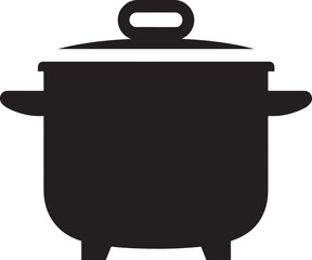 Rice cooker black silhouette vector illustration