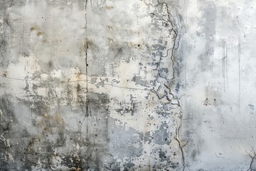 Obraz premium Detailed close-up of an aged concrete wall with peeling paint and cracks, perfect for backgrounds or textures.