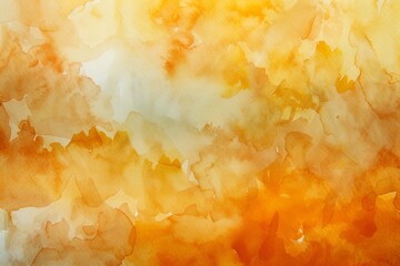 Vibrant watercolor abstract background with warm tones of orange and yellow, perfect for artistic and creative projects.