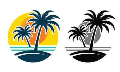 palm tree logo style vector with white background1