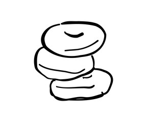 Tower of donuts in doodle style. Vector illustration for design.