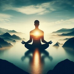 Serene Meditative Landscape at Sunrise