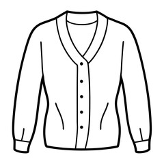 v neck long button cardigan