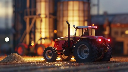 Grain Silos and a tractor