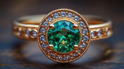 Naklejka premium Emerald Engagement Ring